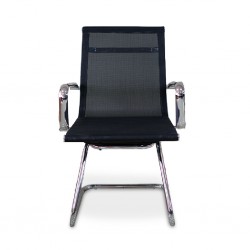 Linea Visitors Chair Chrome Mesh Fabric Model ALU 04