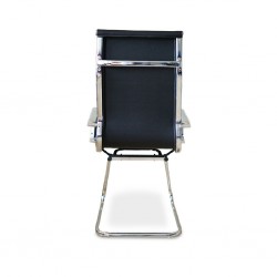 Aneta Visitors Chair Chrome Semi Leather Model ALU 04H