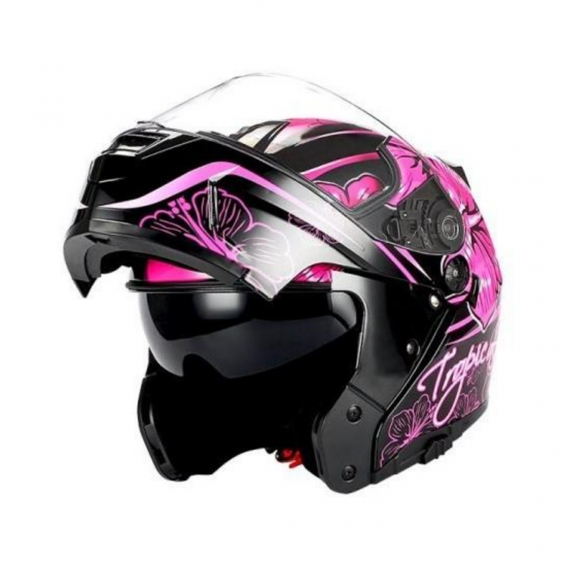 Beon B200 Black/Pink Butterfly Helmet