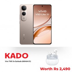 Vivo V50 Lite 5G Titanium Gold 8GB+8GB Extended RAM/ 256GB ROM & Free Vivo earbuds TWS 3e