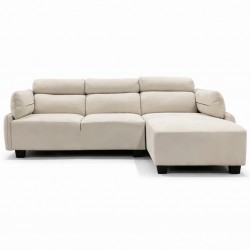 Comfy Corner RHF Chaise + LHF 2Str Fabric Beige