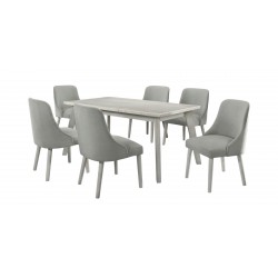 Vista Marble Table & 6 Chairs Antique White