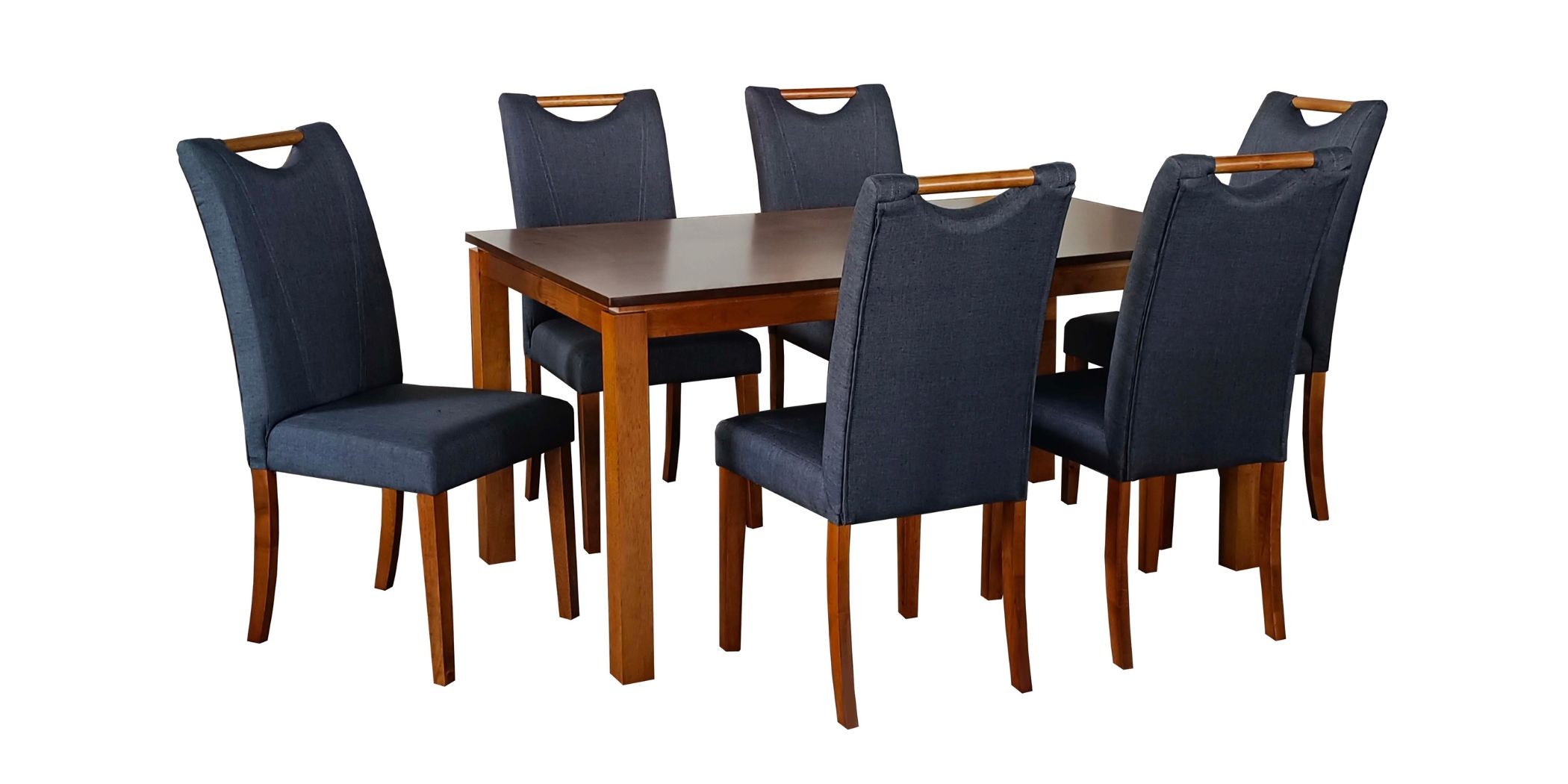 Qiana Marble Table & 6 Chairs Baltic & Grey