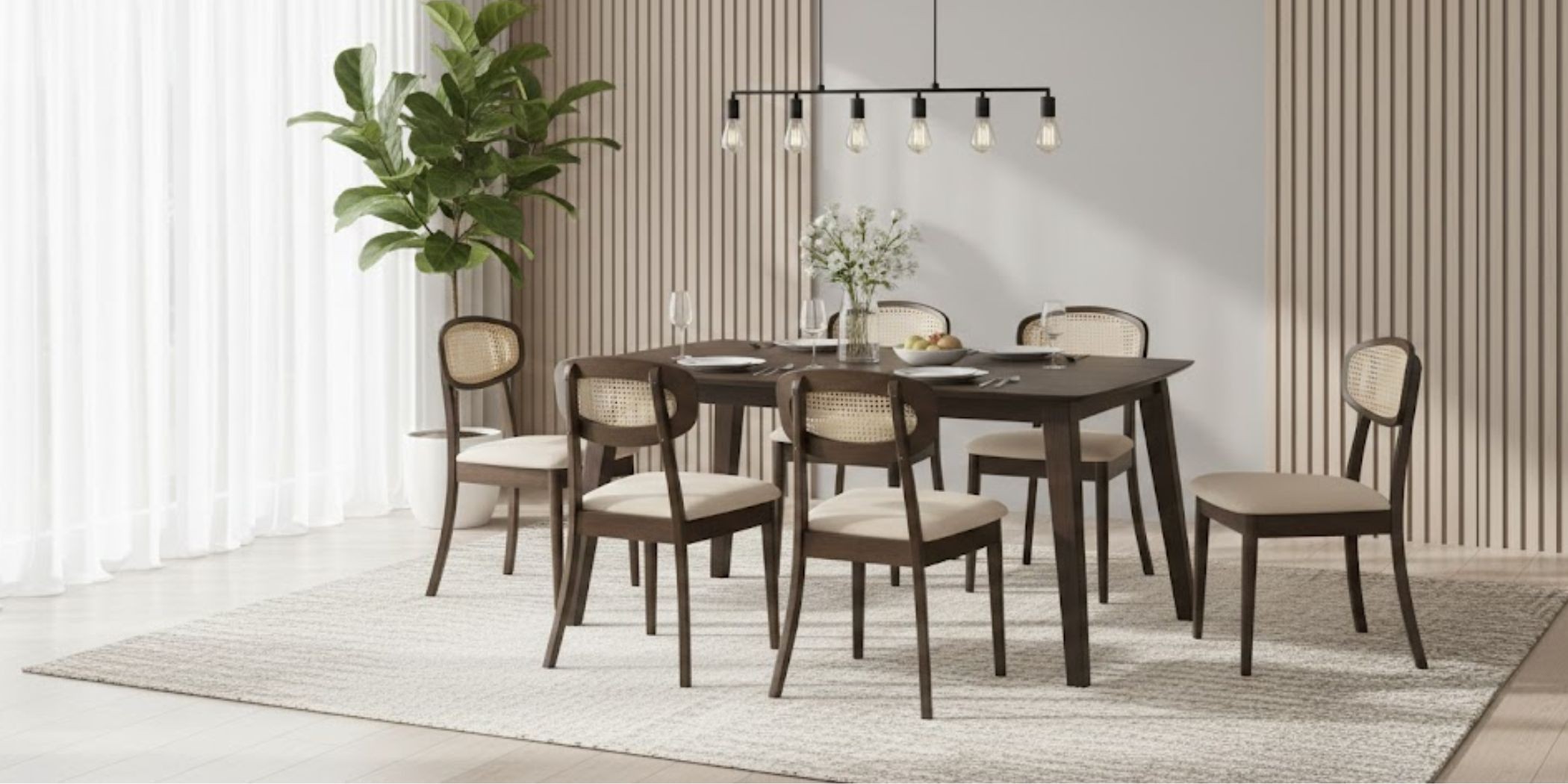Laos Table & 6 Chairs Light Wenge