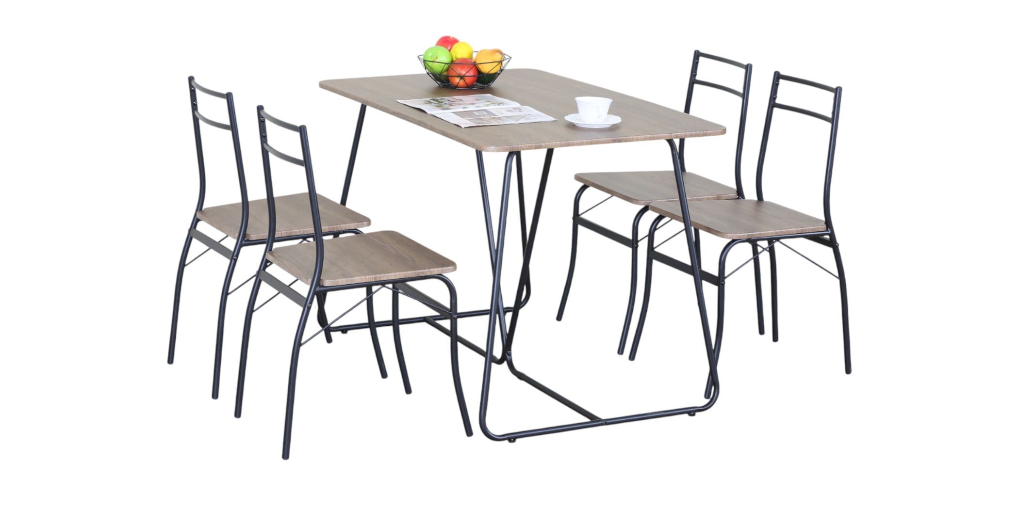 Ophrizio Table & 4 Chairs In Melamine White