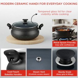 Vinod IZCH38 Zest Ceramica 3.8L Handi With Lid Induction Friendly