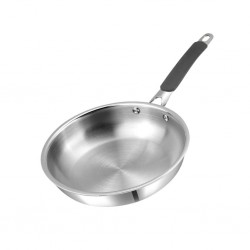 Vinod PLXS3 Platinum Triply Luxe Set of 3: 24cm Deep Kadai W/Lid, 16cm Saucepan W/Lid, 22cm Frypan