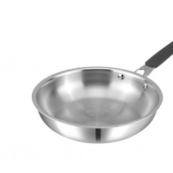 Vinod PLXS3 Platinum Triply Luxe Set of 3: 24cm Deep Kadai W/Lid, 16cm Saucepan W/Lid, 22cm Frypan