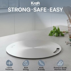Kraft KCB305 30.5 cm Stainless Steel Circular Chopping Board