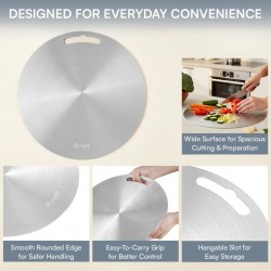 Kraft KCB305 30.5 cm Stainless Steel Circular Chopping Board