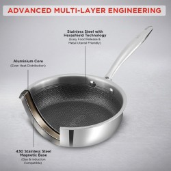 Vinod PXSTP24 Platinum Triply SAS Pro 24cm Sautepan With Lid