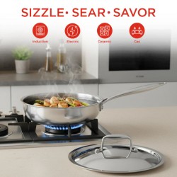 Vinod PXSTP24 Platinum Triply SAS Pro 24cm Sautepan With Lid
