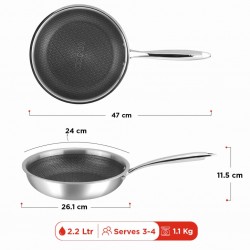 Vinod PXF24 Platinum Triply SAS Pro 24cm Frypan