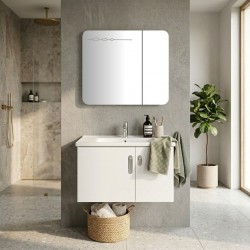 Lavender Bathroom Cabinet With Mirror DE01-80L
