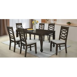 Nairobi Table & 6 Chairs Merlot In Rubberwood
