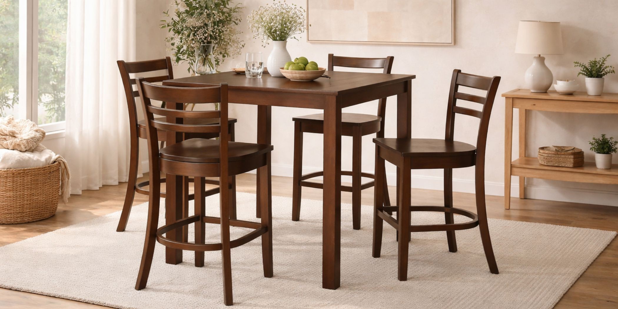 Lydon Table & 4 Chairs Walnut