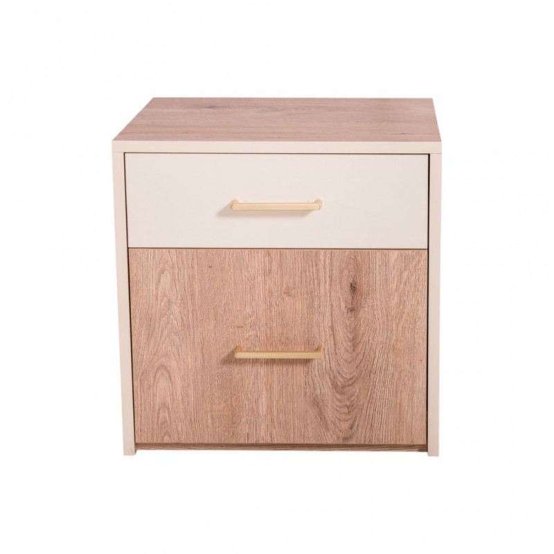 Finnley Night Table Aurous & Ivory In Particle Board