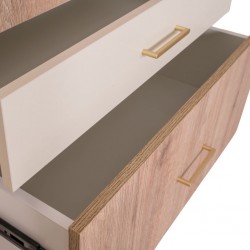 Finnley Wardrobe 6 Doors Aurous & Ivory In Particle Board