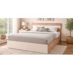 Finnley Bed 180x200 cm Aurous & Ivory In Particle Board