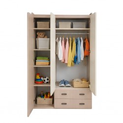 Nexus Wardrobe 3 Doors Ash Beige & Ivory