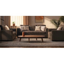 Flow Sofa 3+2+1 Fabric Coffee