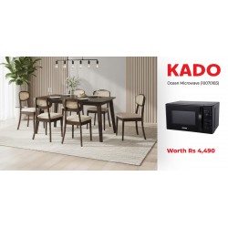 Laos Table & 6 Chairs Light Wenge & Free Ocean MWO 208 MB Microwave Oven