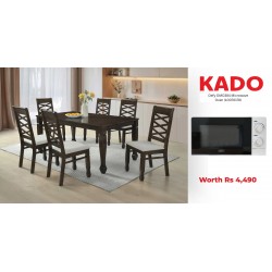 Nairobi Table & 6 Chairs Merlot In Rubberwood & Free Defy DMO384 Microwave Oven