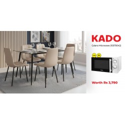 Fender Table and 6 Chairs Beige Smoky & Free Galanz GM20W Microwave Oven