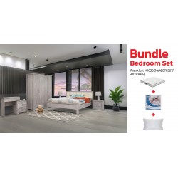 Frankfurt Bedroom Set 180X200+Dorluxe Spinal Memory Mattress+Mattress Protector+x2 Pillow