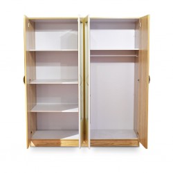 Neo Wardrobe 4 Doors Oak and White MDF