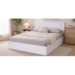 Grace Bed 150x190 cm MDF White Ash