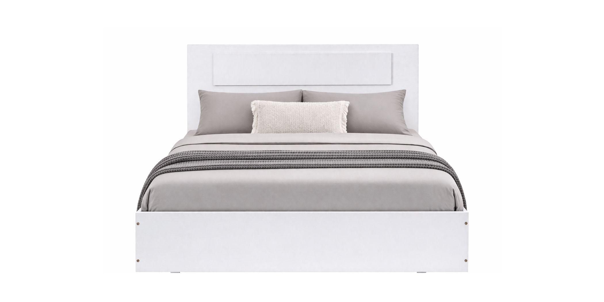 Grace Bed 150x190 cm MDF White Ash
