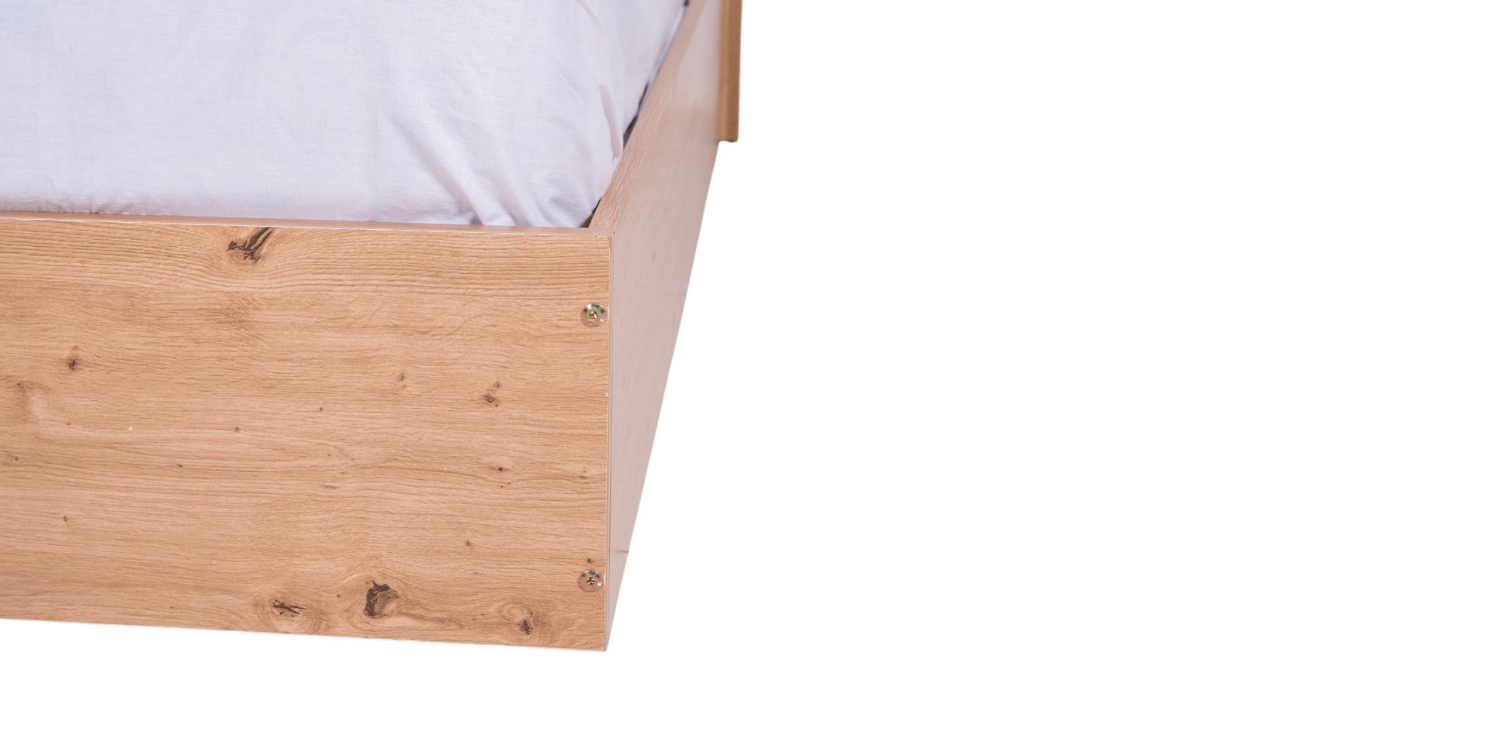 Neo Bed 150x190 cm MDF Red Oak and White