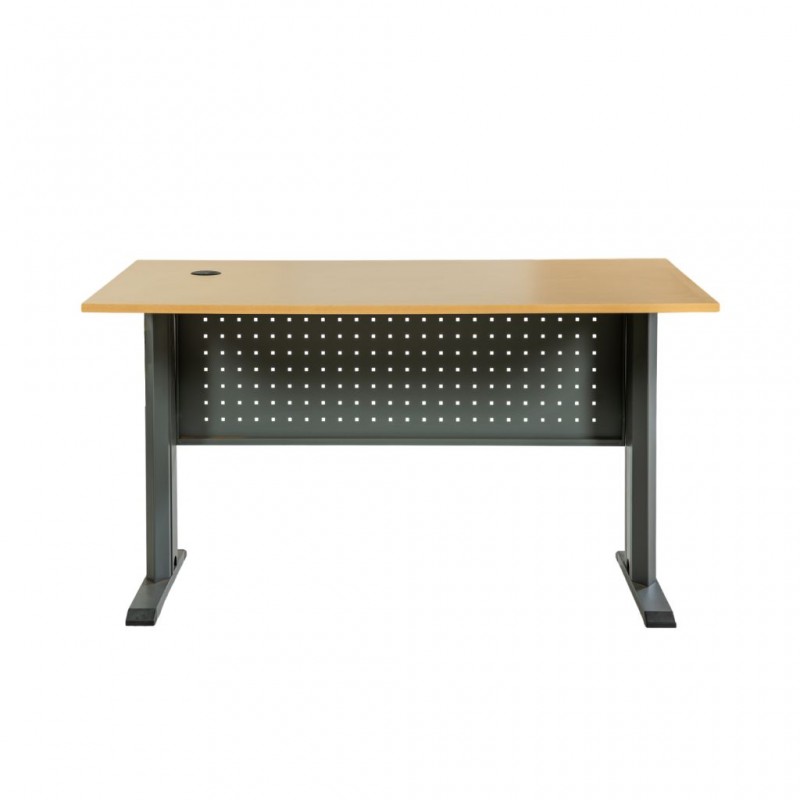 Lome Office Desk Golden Oak & Black Leg 130x75 cm In MDF
