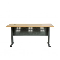 Lome Office Desk Golden Oak & Black Leg 150x75 cm In MDF