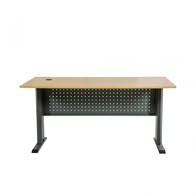 Lome Office Desk Golden Oak & Black Leg 150x75 cm In MDF