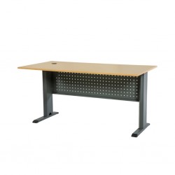 Lome Office Desk Golden Oak & Black Leg 150x75 cm In MDF