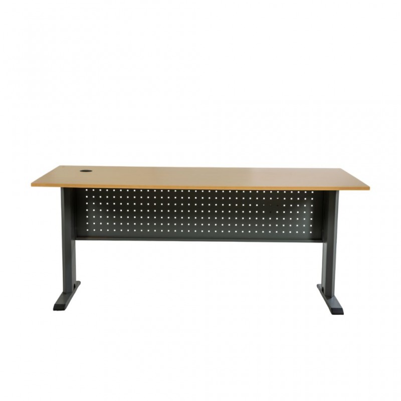 Lome Office Desk Golden Oak & Black Leg 170x75 cm In MDF