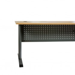 Lome Office Desk Golden Oak & Black Leg 130x75 cm In MDF