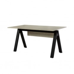 Hanoi Office Desk Larix White & Black Leg 150x80 cm In MDF