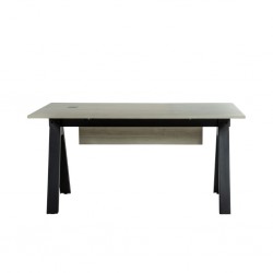 Hanoi Office Desk Larix White & Black Leg 150x80 cm In MDF