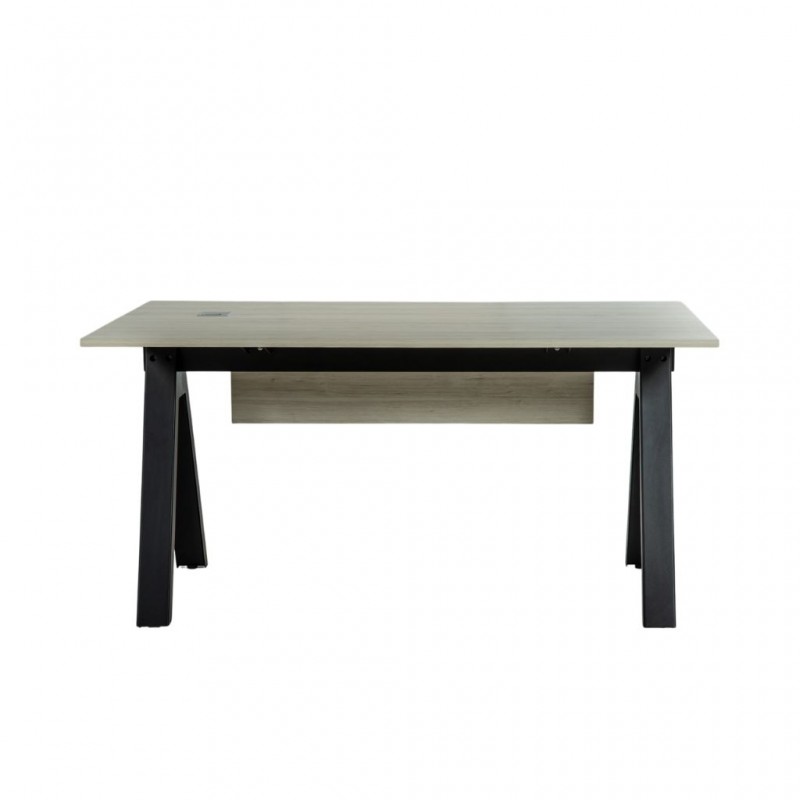 Hanoi Office Desk Larix White & Black Leg 150x80 cm In MDF