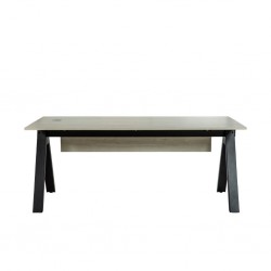 Hanoi Office Desk Larix White & Black Leg 180x80cm In MDF
