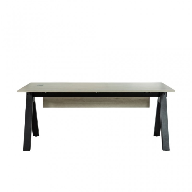 Hanoi Office Desk Larix White & Black Leg 180x80cm In MDF