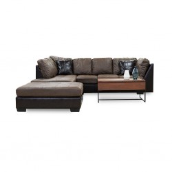 Northshore Sofa Corner Fabric/PU Brown