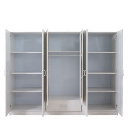 Grace Wardrobe 6 Doors MDF Ash Grey