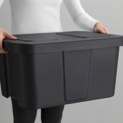 Ikea Klamtare Storage Box With Lid Dark Grey 58x45x30 cm - 90292363