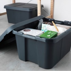 Ikea Klamtare Storage Box With Lid Dark Grey 58x45x30 cm - 90292363