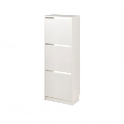 Ikea Biss Shoe Cabinet With 3 Compartments White 49x28x135 cm - 90530260