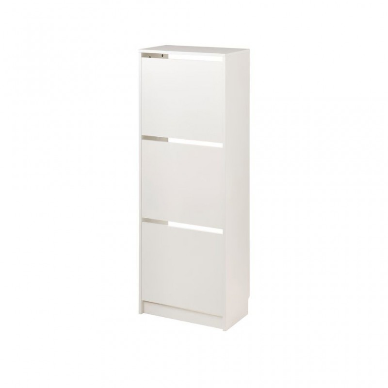 Ikea Biss Shoe Cabinet With 3 Compartments White 49x28x135 cm - 90530260
